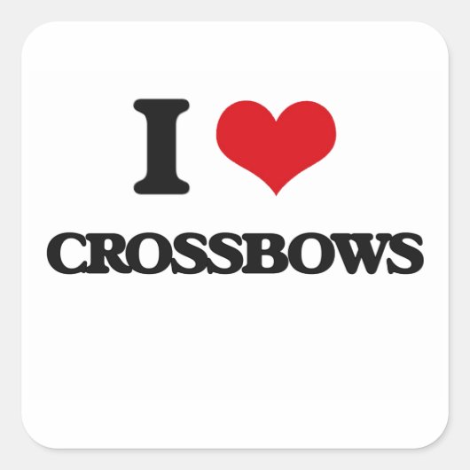 Sticker Carré J'adore les Crossbows (Devant)