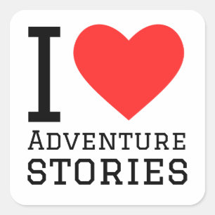 Sticker Carré J'adore les histoires d'aventure