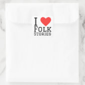 Sticker Carré J'adore les histoires folkloriques (Sac)