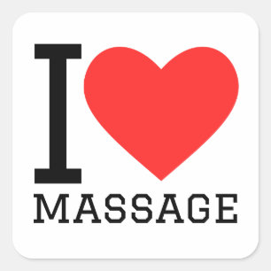 Sticker Carré J'adore les massages