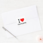 Sticker Carré J'adore les ouragans (Enveloppe)