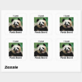 Sticker Carré J'adore les pandas (Feuille)
