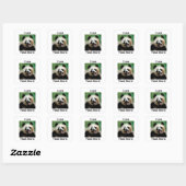 Sticker Carré J'adore les pandas (Feuille)