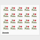 Sticker Carré J'adore les pickles (Feuille)