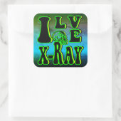 Sticker Carré J'adore les rayons X (Sac)