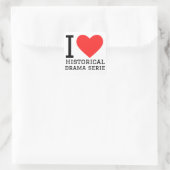 Sticker Carré J'adore les séries dramatiques historiques (Sac)