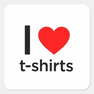 Sticker Carré J'adore les T-shirts