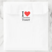 Sticker Carré J'adore les toasts à la cannelle (Sac)