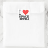 Sticker Carré J'adore l'opéra spatial (Sac)