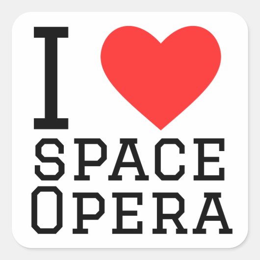Sticker Carré J'adore l'opéra spatial (Devant)