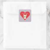 Sticker Carré J'adore mon Frenchie, Lavender (Sac)