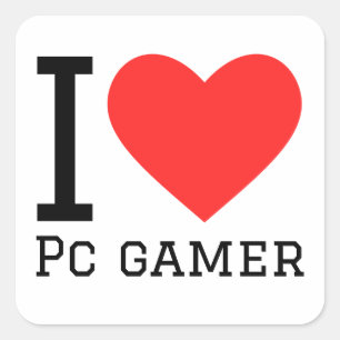 Sticker Carré J'adore pc gamer