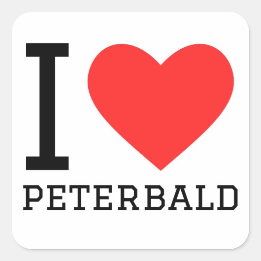 Sticker Carré J'adore peterbald (Devant)