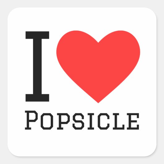 Sticker Carré J'adore popsicle (Devant)