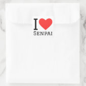 Sticker Carré J'adore senpai (Sac)