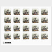 Sticker Carré Jagdterrier, Terrier de chasse allemand (Feuille)