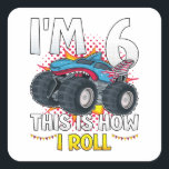 Sticker Carré J'ai 6 ans C'est comme ça que je roule Monster Tru<br><div class="desc">I'm 6 Voici comment je roule Monster Truck 6th Birthday Boys Family Matching Design Cadeau Carré Sticker Classic Collection.</div>