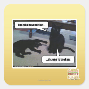 Sticker Carré J'ai besoin d'un nouveau minion