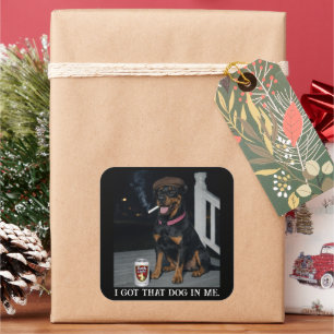 Sticker Carré J'ai Ce Chien En Moi, Drôle De Mème De Doberman Pi