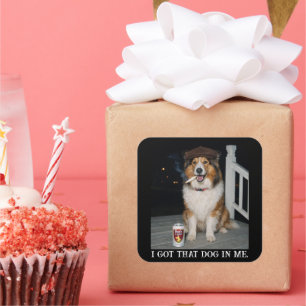 Sticker Carré J'ai Ce Chien En Moi, Mème Drôle De Collie