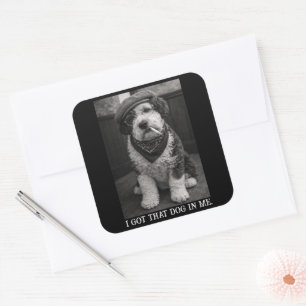 Sticker Carré J'ai Ce Chien En Moi Photo Drôle de Sheepadoodle
