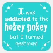 Sticker Carré J'ai été accro à la citation de la typographie de  (Devant)