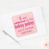 Sticker Carré J'ai été accro à la citation de la typographie de  (Enveloppe)