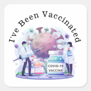 Sticker Carré J'ai été vacciné contre le Covid-19