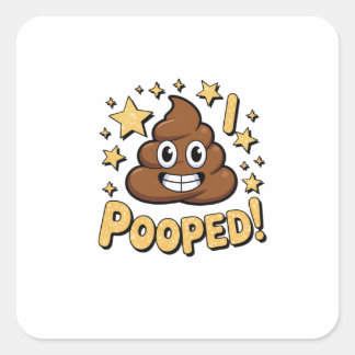 Sticker Carré J'ai fait caca