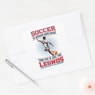 Sticker Carré J'Ai Joué Au Football Avec La Tête