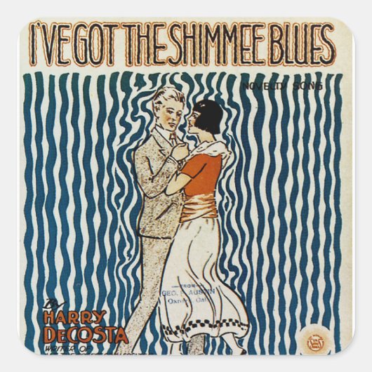 Sticker Carré J'ai le Shimmie Blues (Devant)