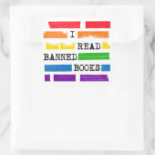 Sticker Carré J'Ai Lu Les Livres Interdits Rainbow Redacted (Sac)