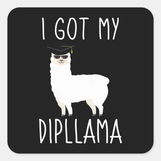 Sticker Carré J'Ai Mon Dipllama (Devant)