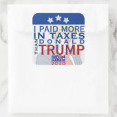 Sticker Carré J'ai payé plus d'impôts que Donald Trump Set de 6 (Sac)