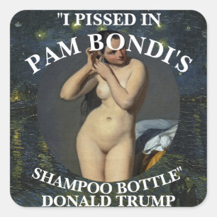 STICKER CARRÉ J'AI PESÉ DANS LA BOUTEILLE DE SHAMPOOING DE PAM B
