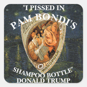 STICKER CARRÉ J'AI PESÉ DANS LA BOUTEILLE DE SHAMPOOING DE PAM B