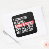 Sticker Carré J'ai survécu à la lecture de livres interdits (Enveloppe)