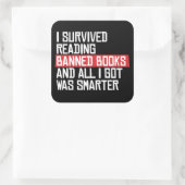 Sticker Carré J'ai survécu à la lecture de livres interdits (Sac)