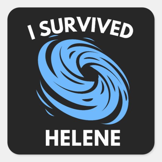 Sticker Carré J'ai survécu à l'ouragan Helene (Devant)