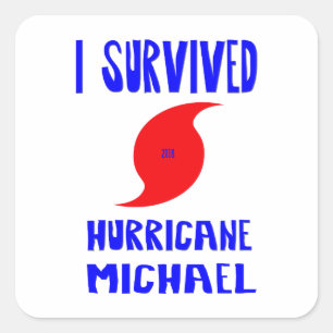 Sticker Carré J'ai survécu à l'ouragan Michael