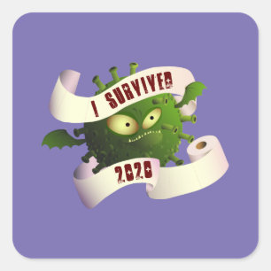 Sticker Carré J'ai survécu en 2020