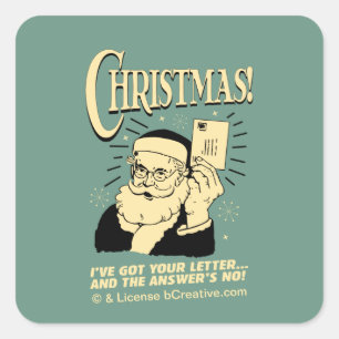 Sticker Carré J'Ai Ta Lettre.. La réponse est non