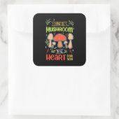 Sticker Carré J'Ai Tellement De Champignons Dans Mon Coeur (Sac)
