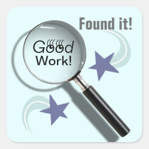 Sticker Carré J'Ai Trouvé Du Bon Travail ! (Autocollants pour ét