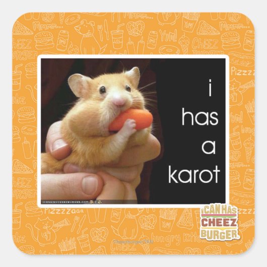 Sticker Carré J'ai un karot (Devant)