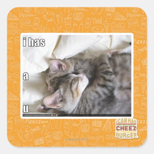 Sticker Carré J'ai un u (Devant)