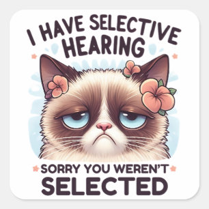 Sticker Carré J'ai une audition sélective Cadeau drôle pour amat