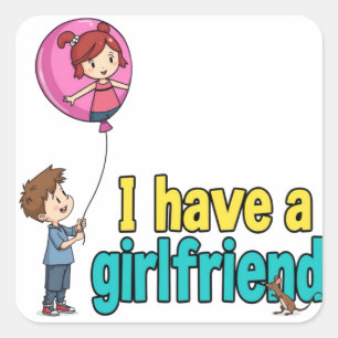 Sticker Carré J'ai une petite amie