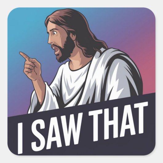 Sticker Carré J'ai vu Jésus (Devant)