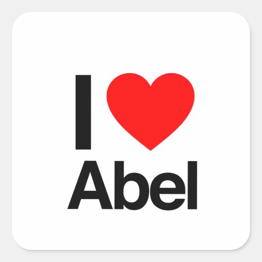 Sticker Carré j'aime abel (Devant)